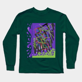 80s abstract graffiti style Long Sleeve T-Shirt